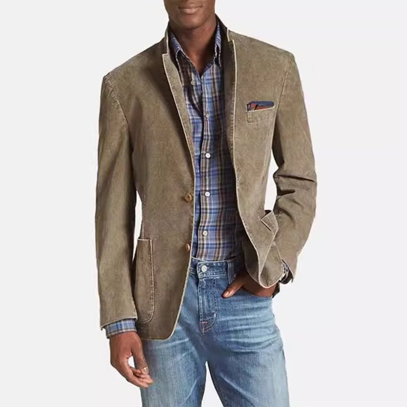 Denim Suit Casual Solid Color Men's Clothing Mens Suits For Men Outfit