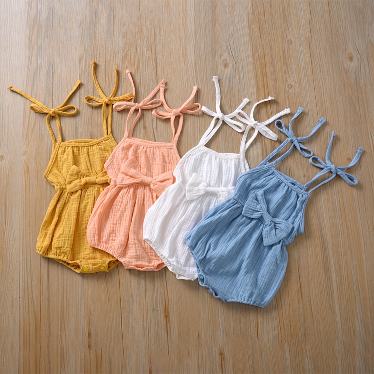 Triangle Bottom-covering Short Climbing Pleated Bow Ins Style Romper