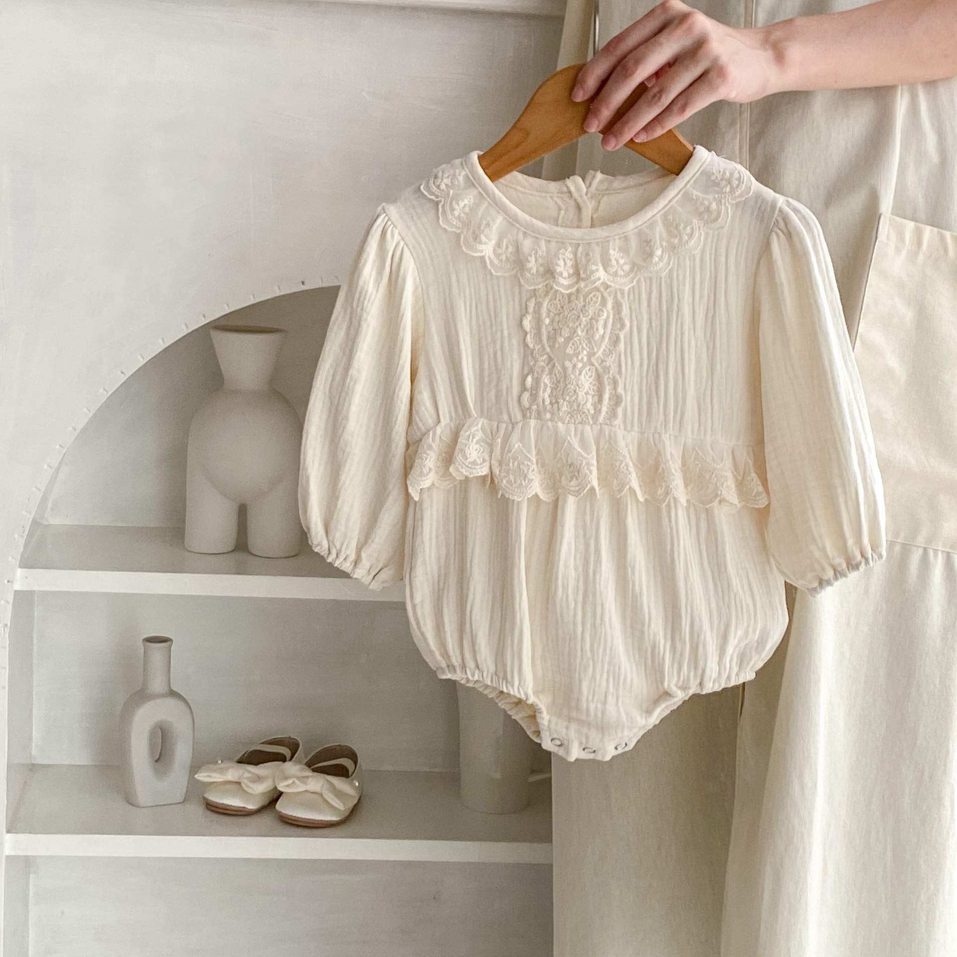 Princess Style All-match Rompers Long Sleeve Triangle