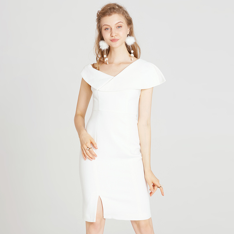 Split White Dress