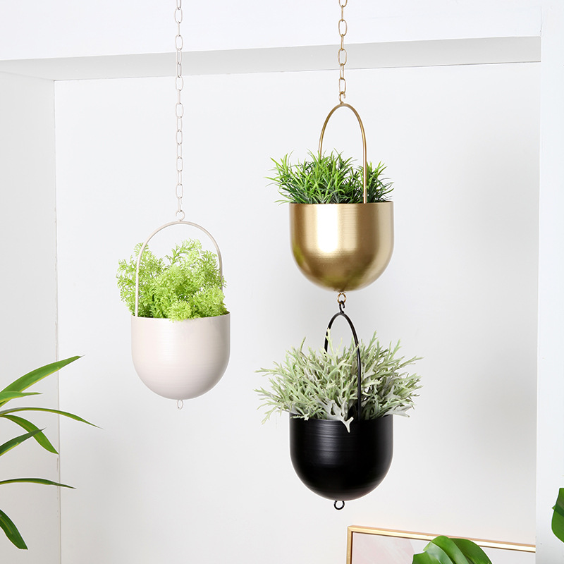 Nordic Creative Hanging Wrought Iron Cradle And Flower Pot