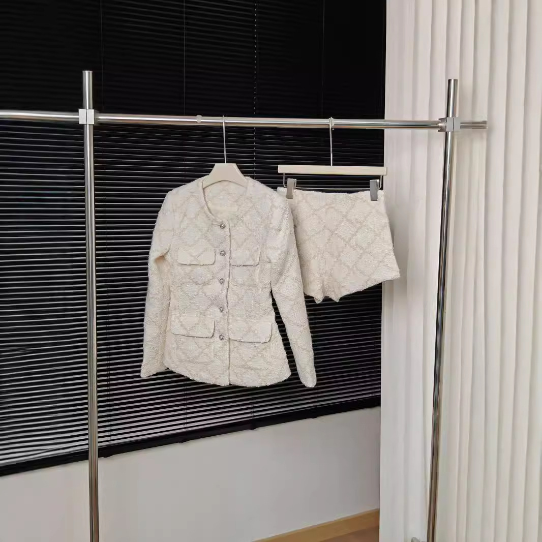 High-end Socialite Diamond Plaid Hunting Jacket Two-piece Set