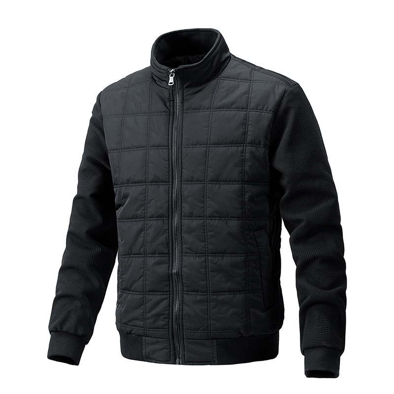 Stand Collar Knitted Sleeve Thin Cotton Coat