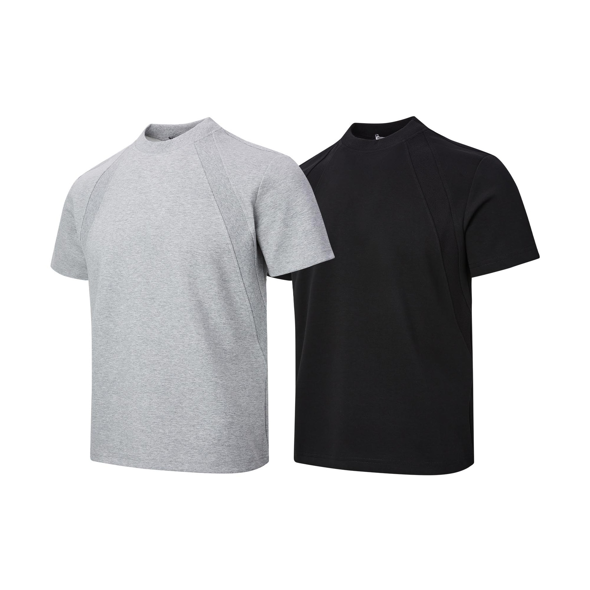 Space Cotton Air Layer Stitching Anti-wrinkle Short T-shirt