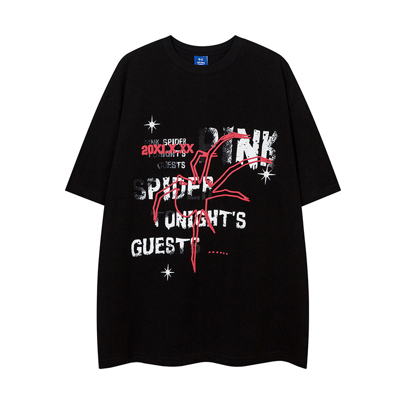 Fashion Spider Letter Print Short-sleeve Men