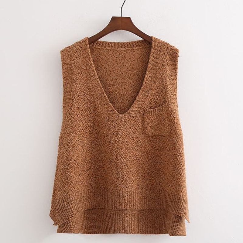 Women's Knitted Vest Spring And Autumn Plus Size Sleeveless Sweater