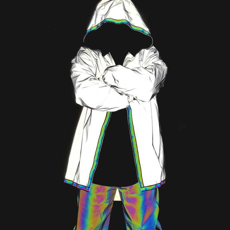 Men Jacket Hip Hop Windbreaker Reflective