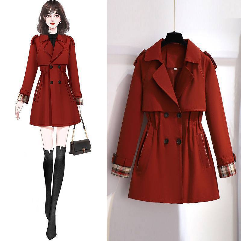 Single Liningcotton Short Trench Coat Korean Style Loose Temperament