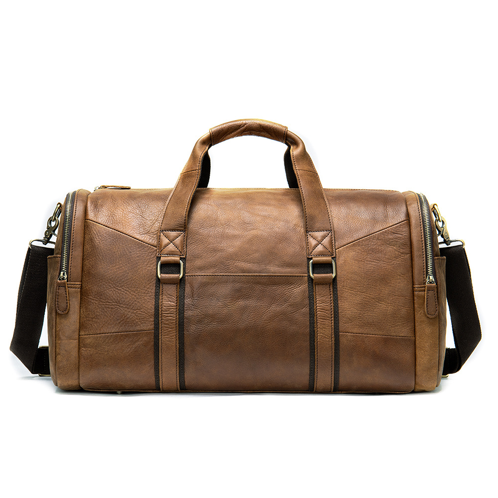 Genuine Leather Men's Business Travel Handbag Top Layer Cowhide
