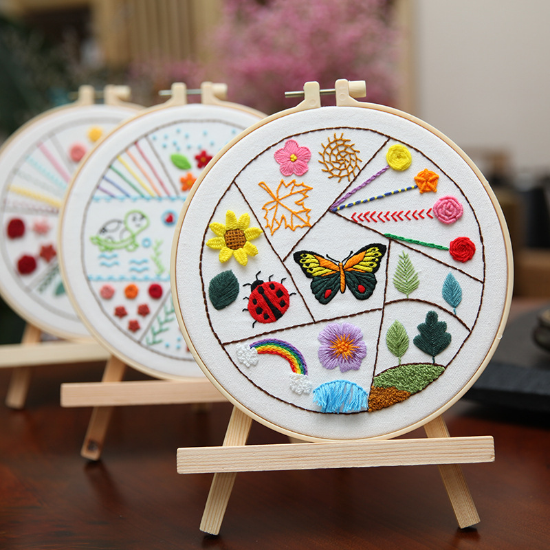 Needle Practice Flower And Animal Cross Three-piece Set