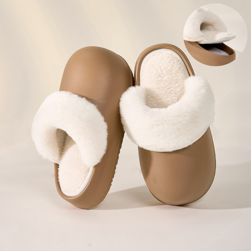 Removable Slippers Winter Waterproof Plush Shoes Household Thick Bottom