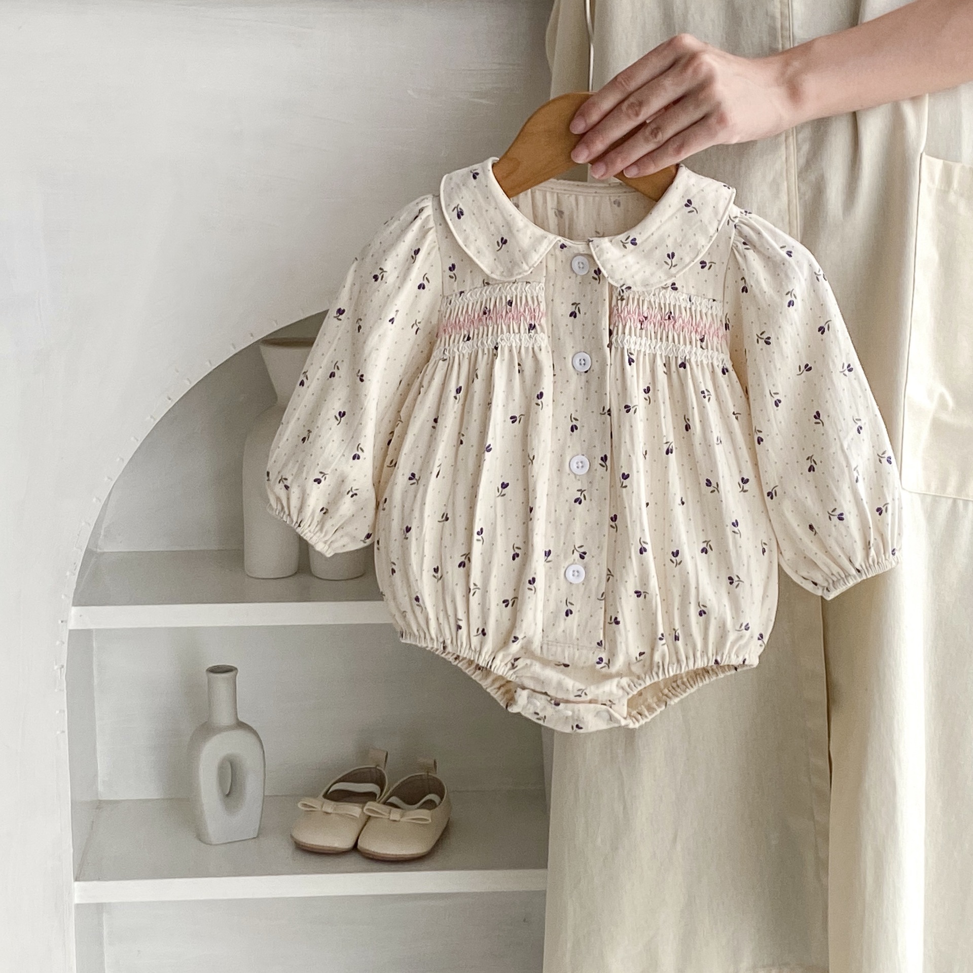 Pure Cotton Children's Clothing Baby Girl's Little Polka Dot Printed