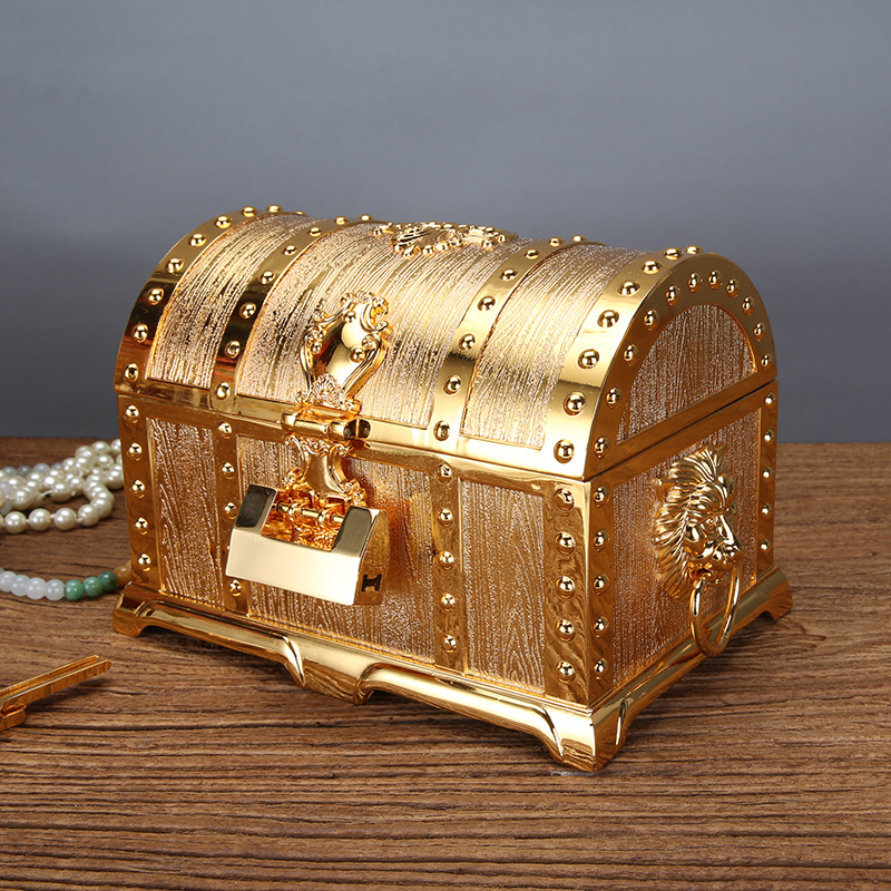 Retro Chinese Style Wedding Jewelry Box Alloy Hand Storage With Lock