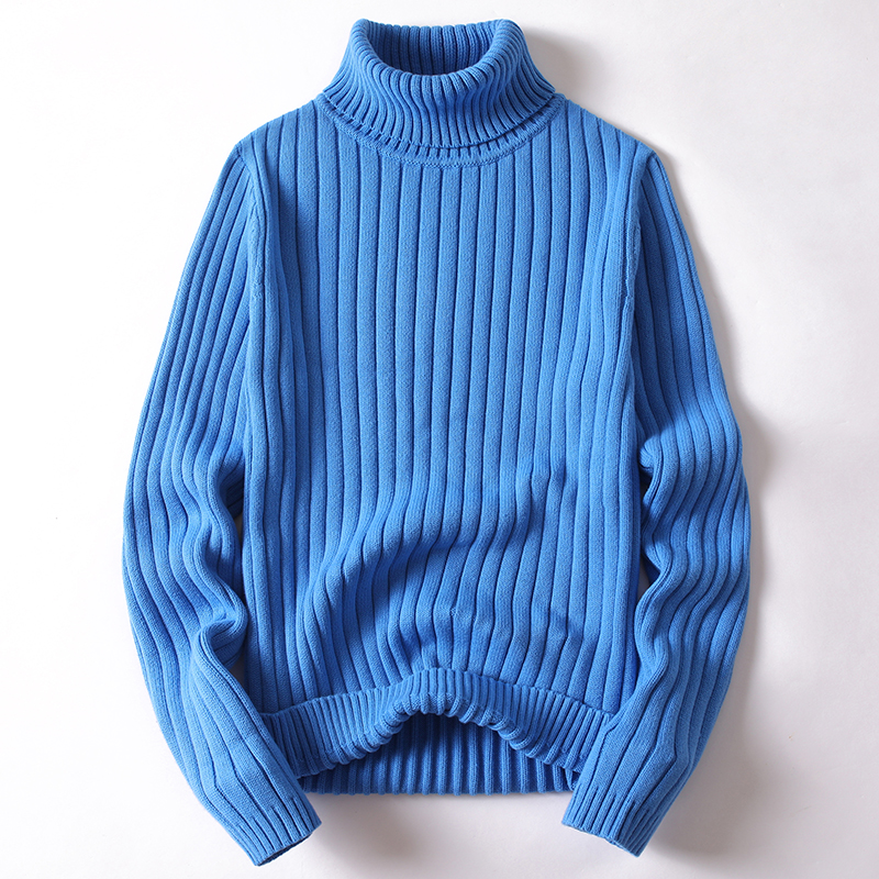 Turtleneck Sweater Men Women Ins Fashion Solid Striped Bottoming Autumn
