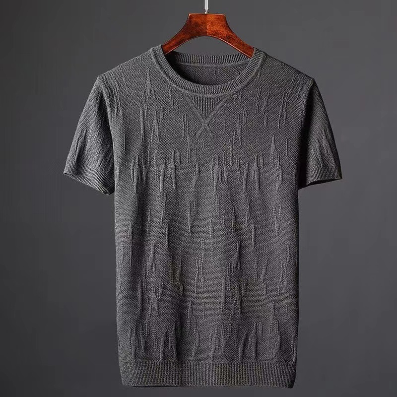 Bark Pattern Slim-fit Underwear Sweater Short Sleeve