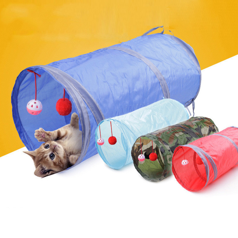 Pet Puzzle Cat Toy Collapsible Tunnel Ringing Paper Passage