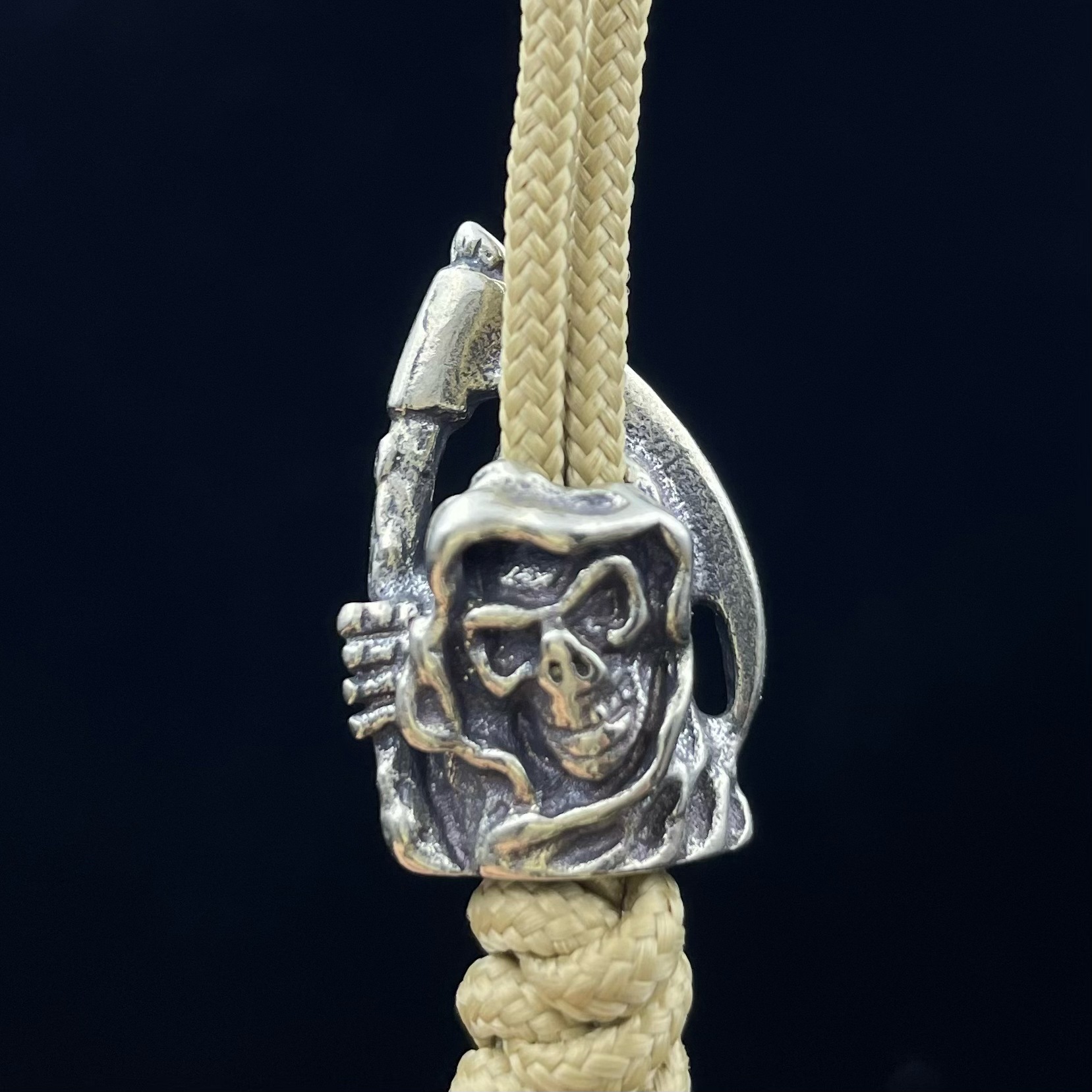 Outdoor Parachute Cord Pendant Brass Sickle Death