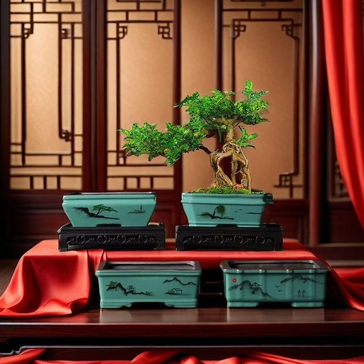 Chinese Bonsai Flower Pot Ceramic Retro