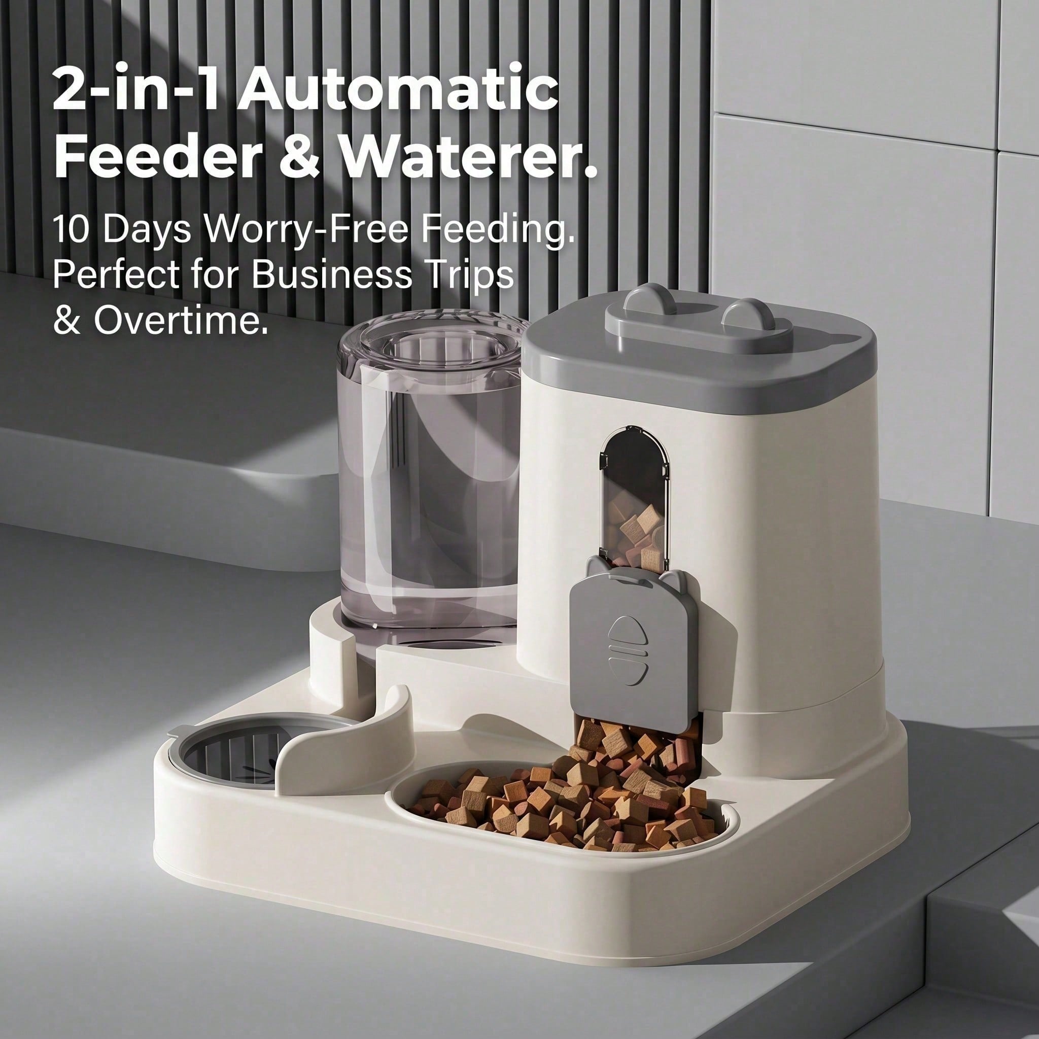 4 Colors Gravity Pet Feeder Water Dispenser Cute Cat Shaped Automatic