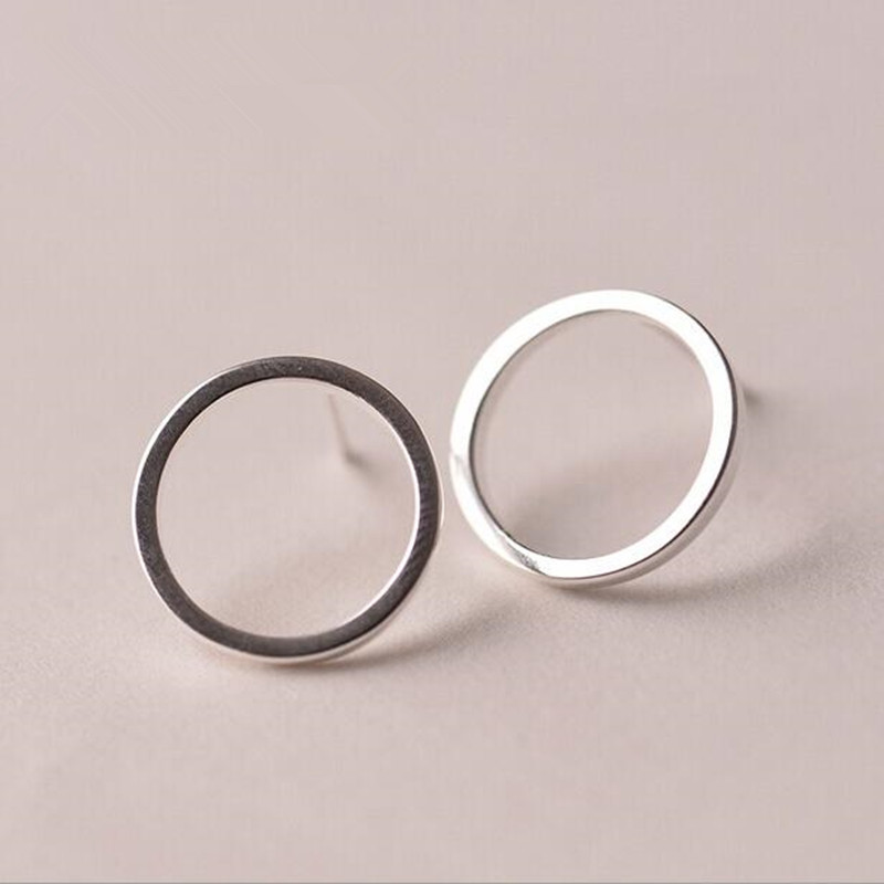 Fashion Simple Hollow S925 Sterling Silver Stud Earrings