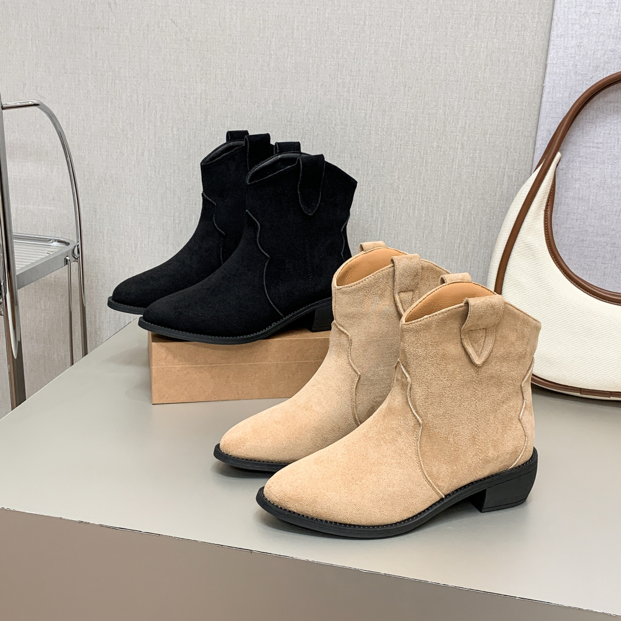 Cowboy Boot Short Plush Autumn Pointed-toe Boots