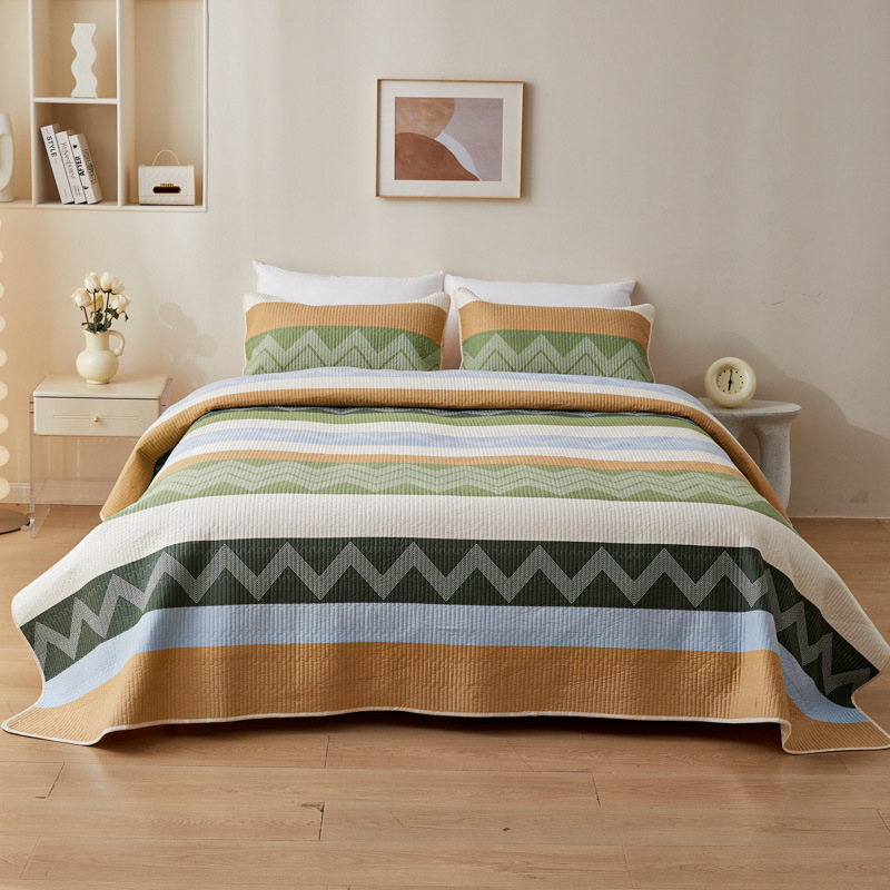 Cotton Printed Bed Sheet Summer Pure Breathable Three-piece Set