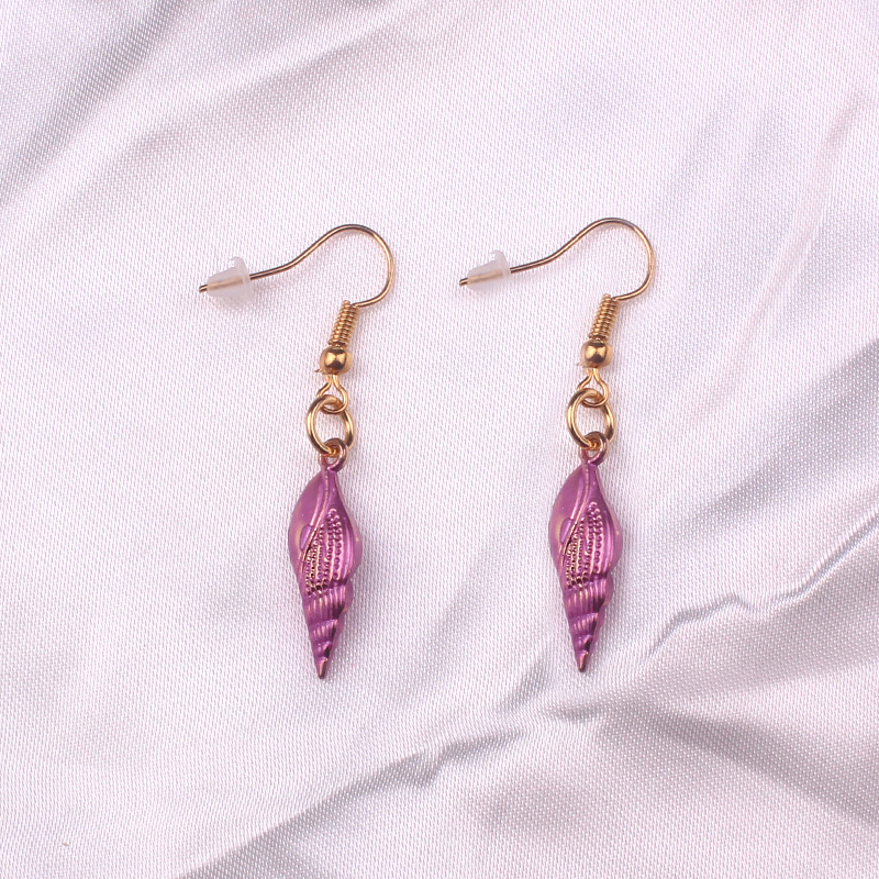 Color Alloy Shell Earrings Hip Hop Gold
