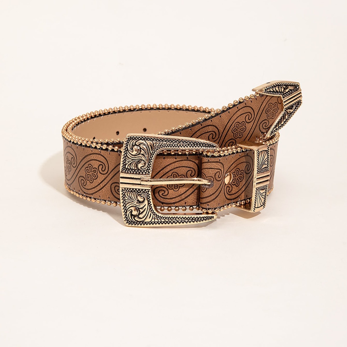 Retro Pattern PU Belt Western Style Women's