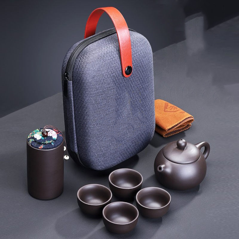 Purple Sand Portable Travel Tea And Bag Set