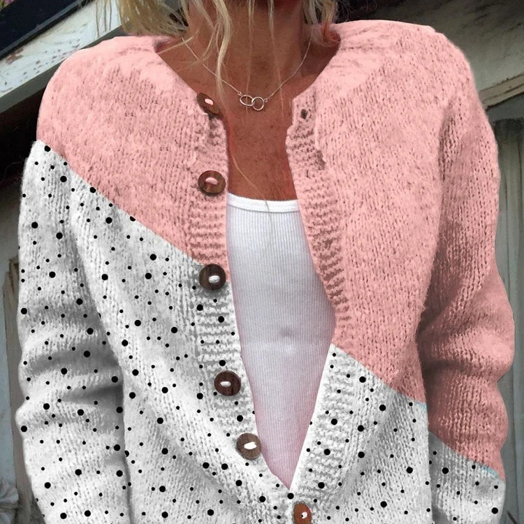 New Geometric 3D Digital Printing Cardigan Sweater