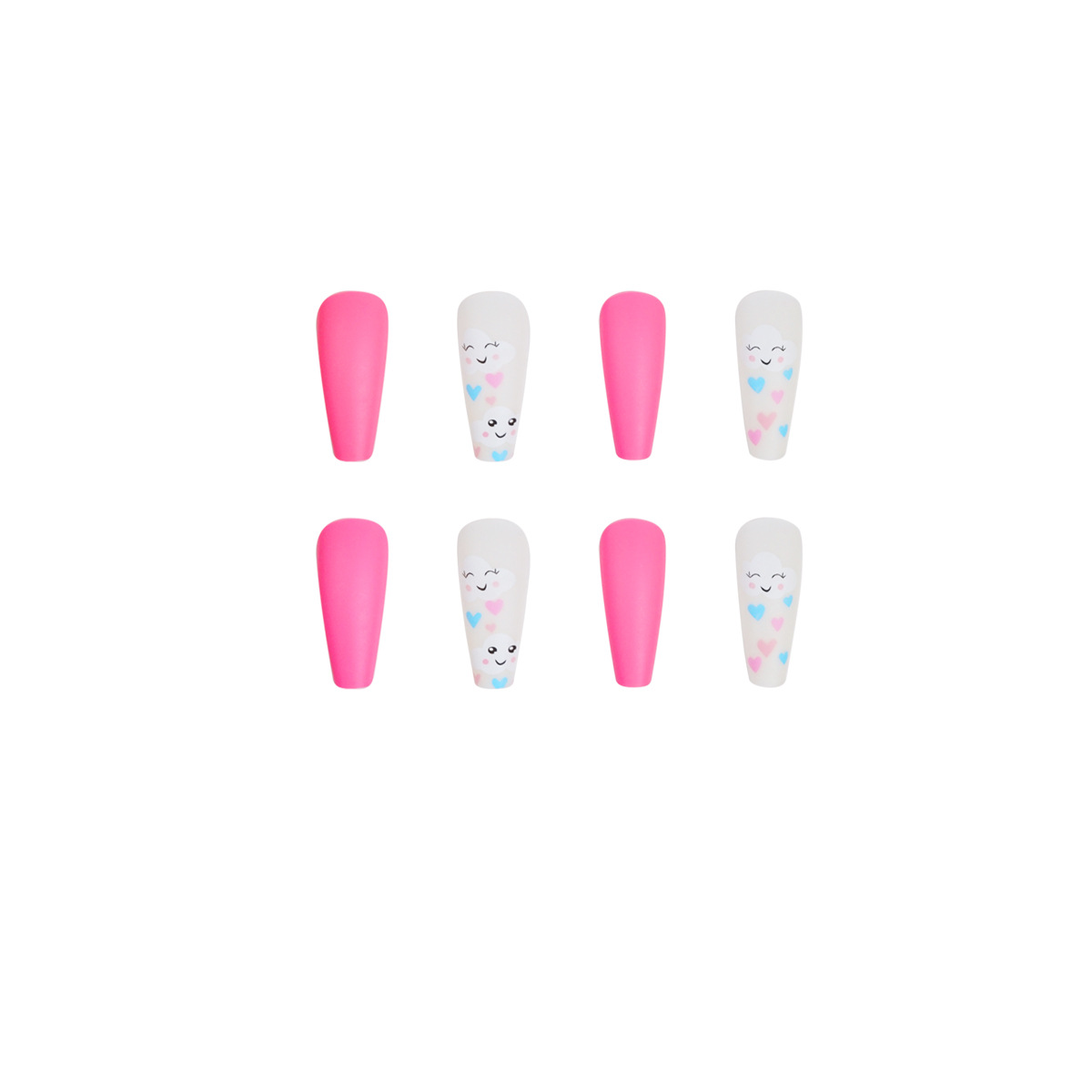 Misty Clouds Smiling Face Nail Stickers Shaped Piece