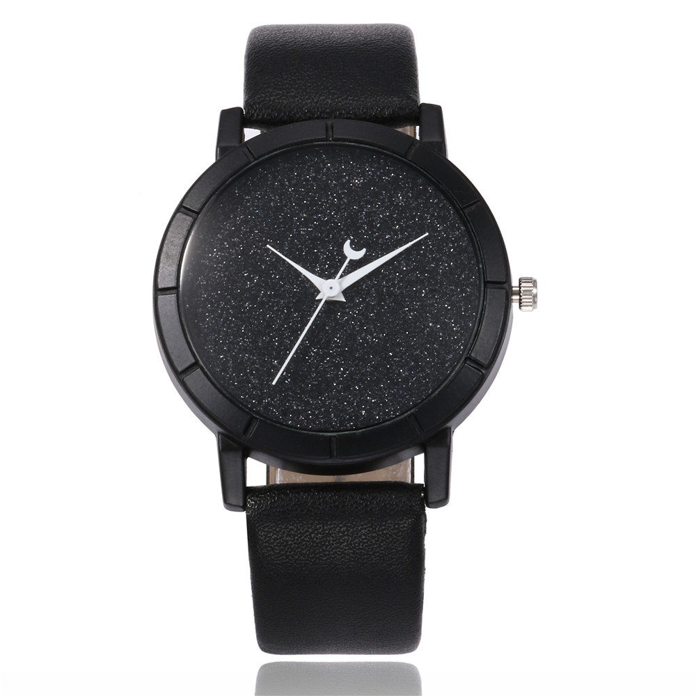 Fashion And Simple Gypsophila Belt Watch Women's Frosted Moon Pointer