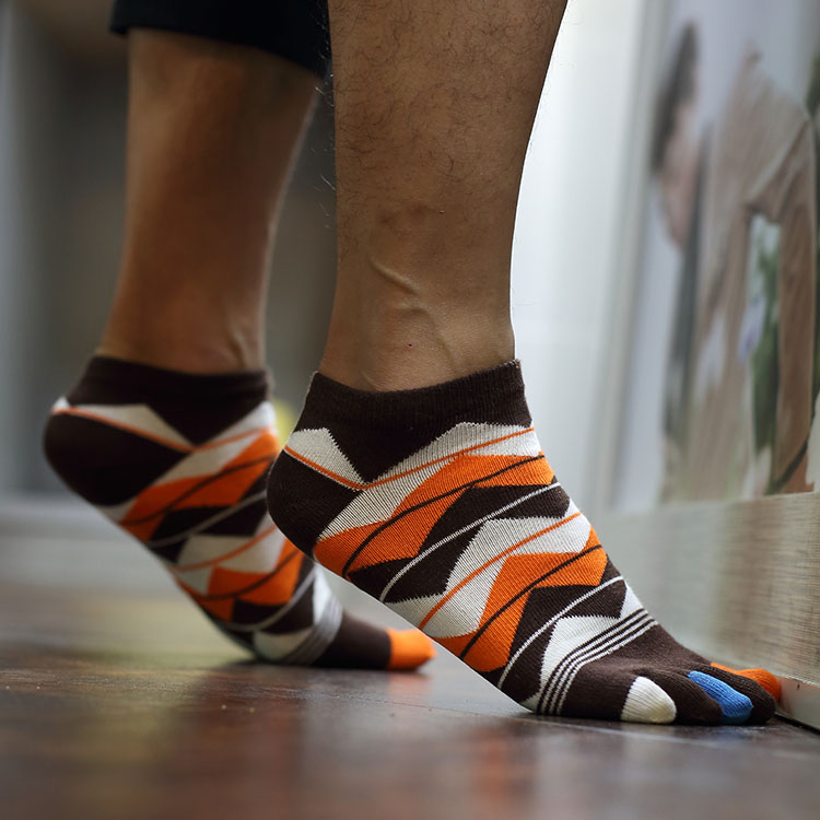 Fashion British Style Five-finger Split-toed Men's Socks Pure Cotton
