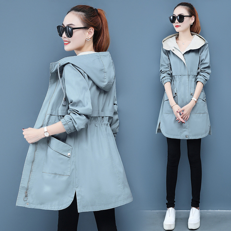 Slim All-match Loose Mid-length Windbreaker Women