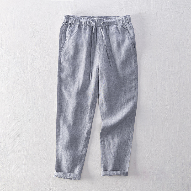 Linen Breathable Straight Trousers Men's Clothing