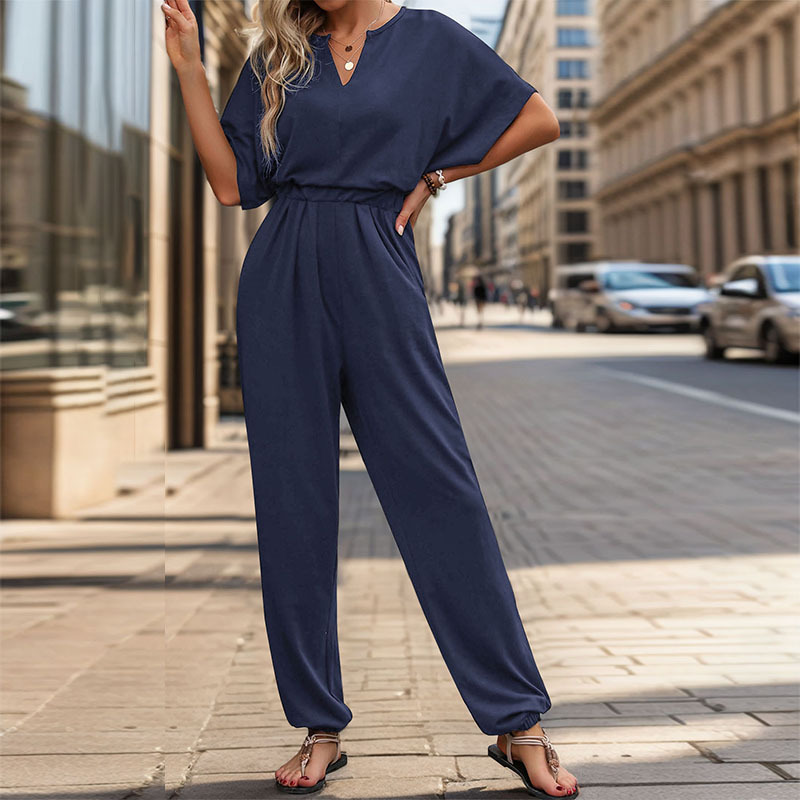 New European And American Summer Women's Casual Solid Color Jumpsuit