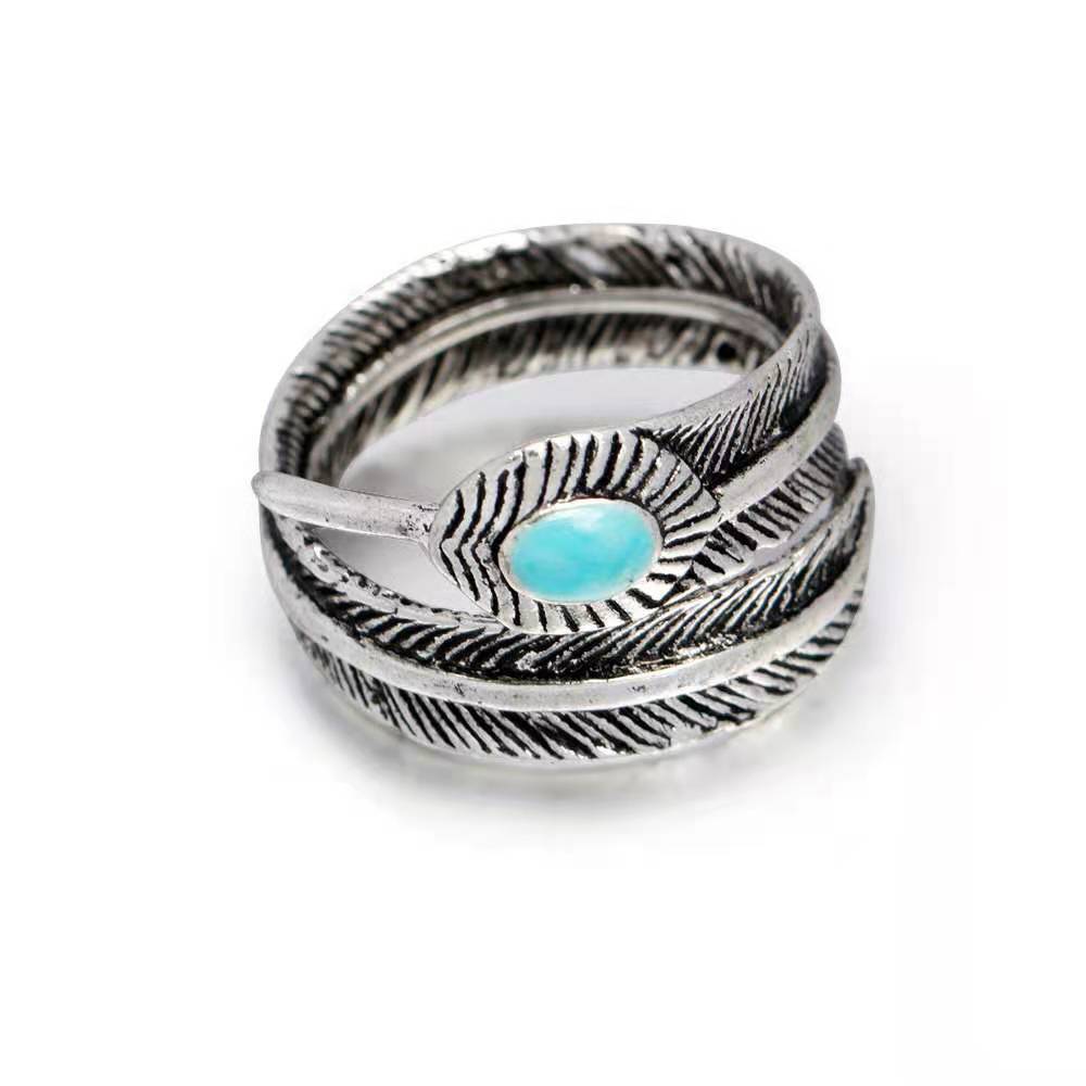 Feather Men's And Women's Ring Jewelry Leaf