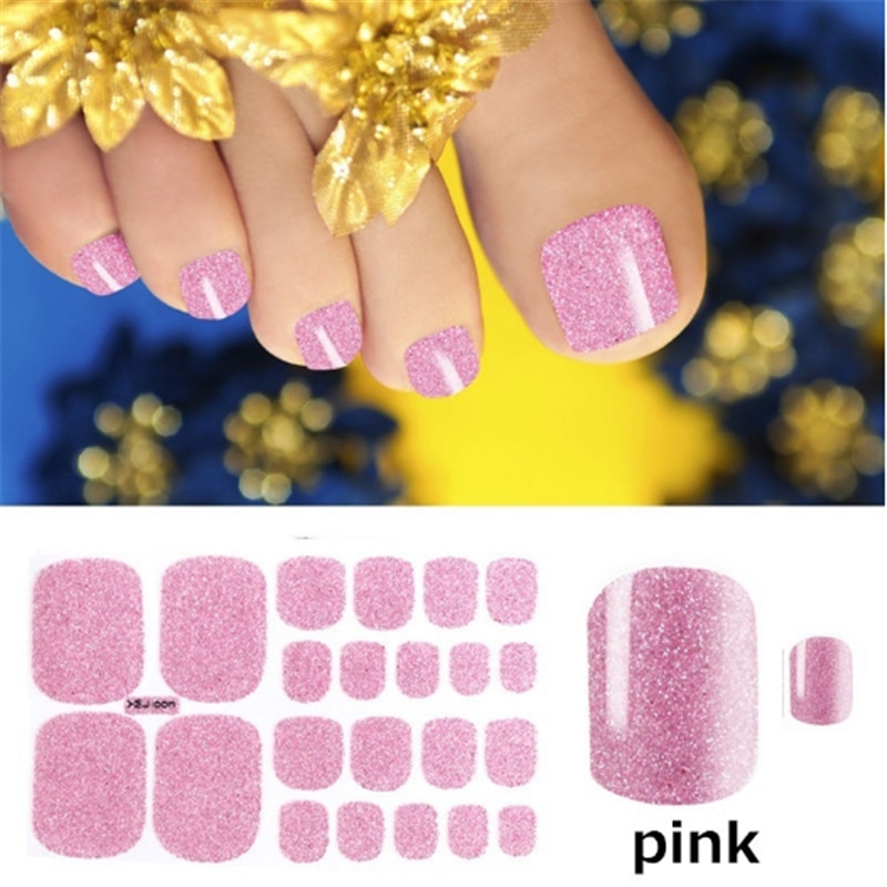 22 Nail Art Stickers Solid Color Green Onion Powder Foot