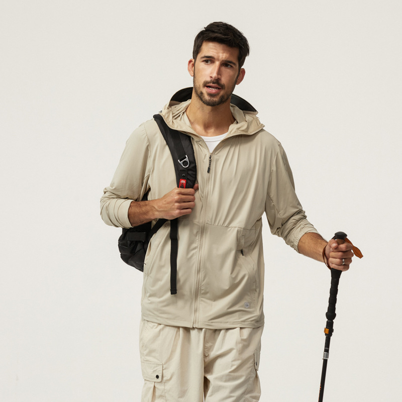 Sun Protection Clothing Men's Summer Thin Ice Silk Long Sleeve Hooded