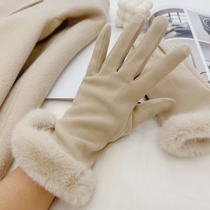 Warm Gloves Autumn And Winter Women's Cycling Driving Lengthened Dralon