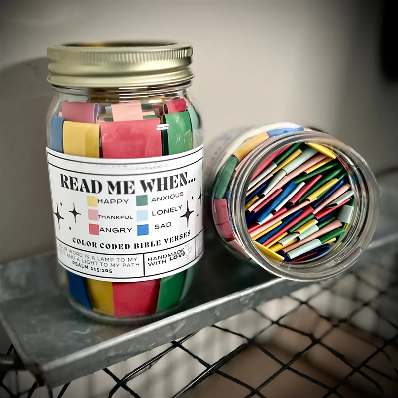 Handmade Bible Verses Jar 67 Color-coded Verse Crafts About Emotions And