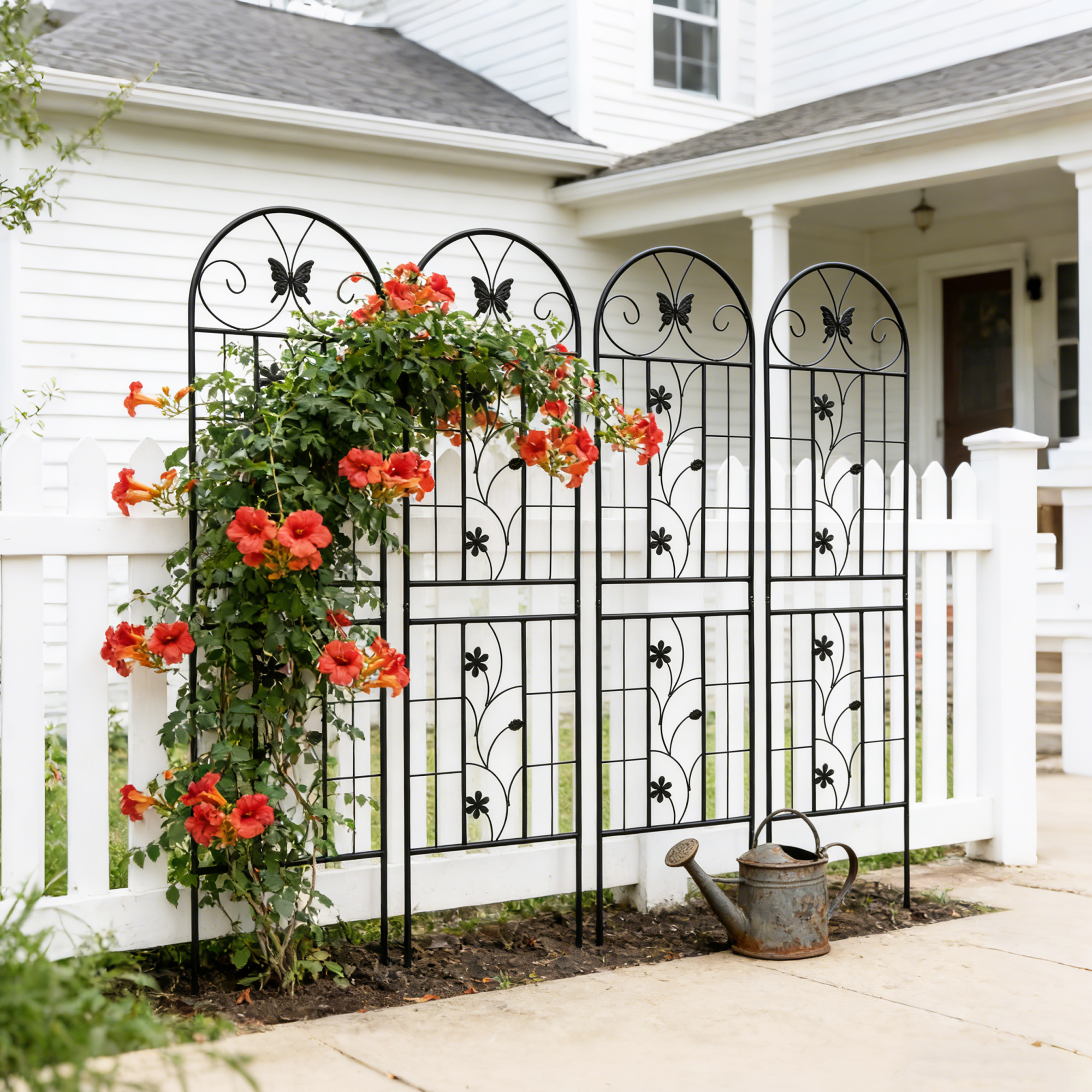 4 Pack Metal Garden Trellis 71 X 19.7 Rustproof For Climbing Plants