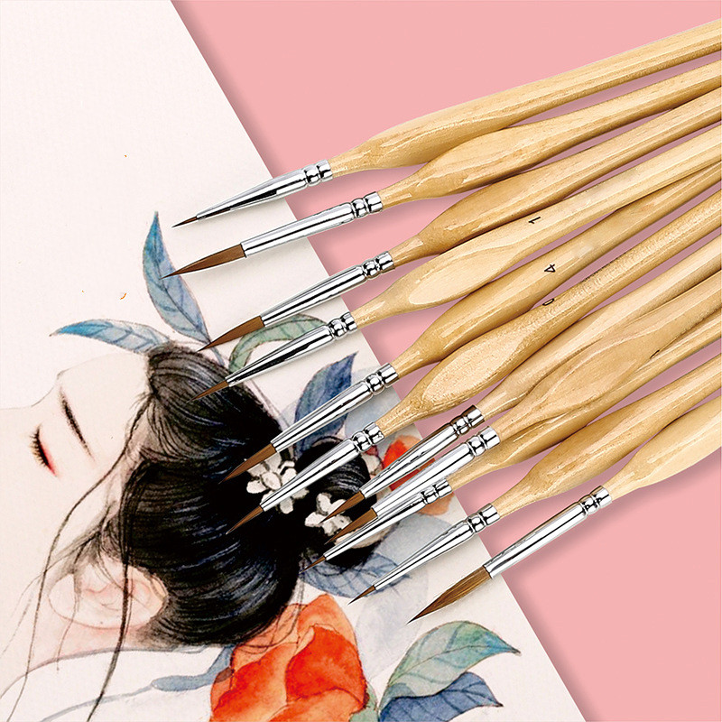 Very Fine Three-sided Watercolor Stroke Painting