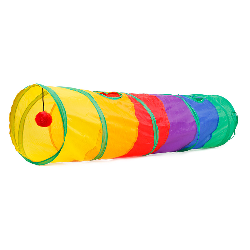 Collapsible Cat Channel Rolling Floor Dragon Color Cylinder Pet Toy