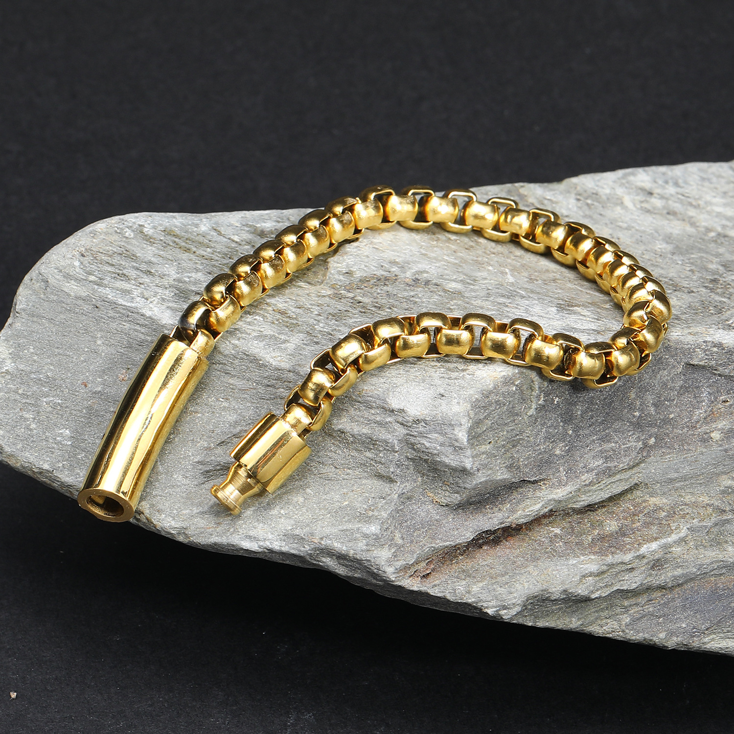 Titanium Steel Men's Stainless Pearl Bracelet