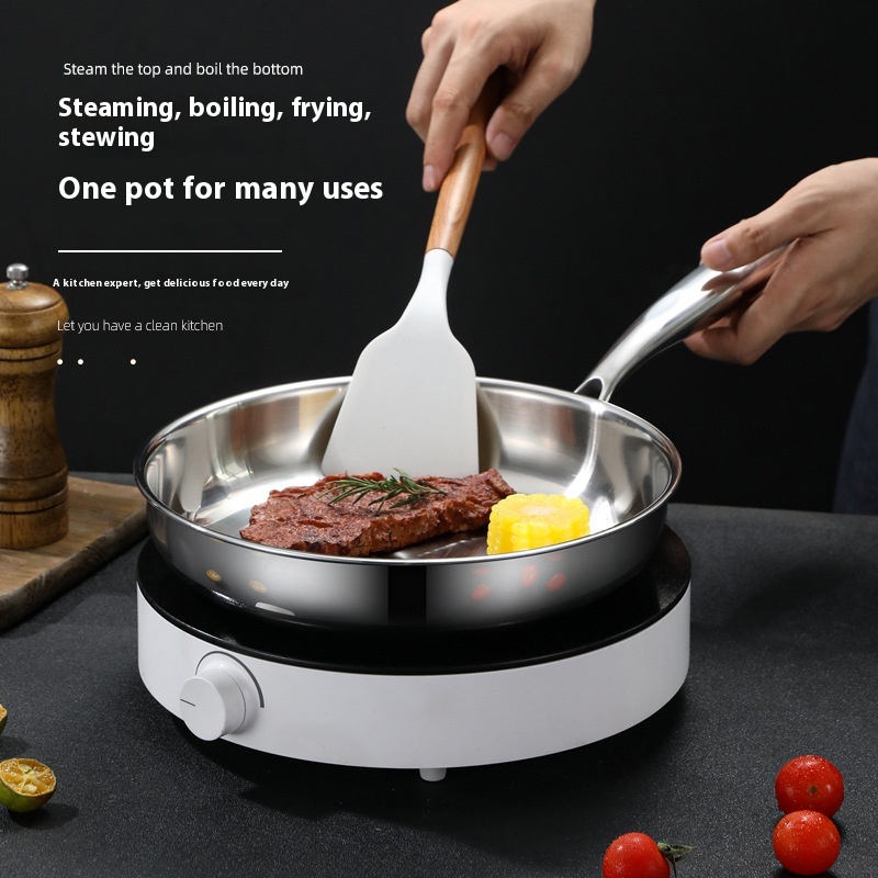 Frying Pan Household 304 Stainless Steel Induction Cooker Kitchenware
