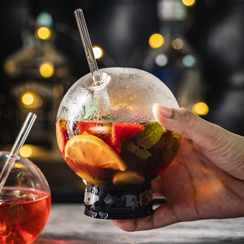 Round Cocktail Glass High Borosilicate Lead-free For Juice Wine Molecule