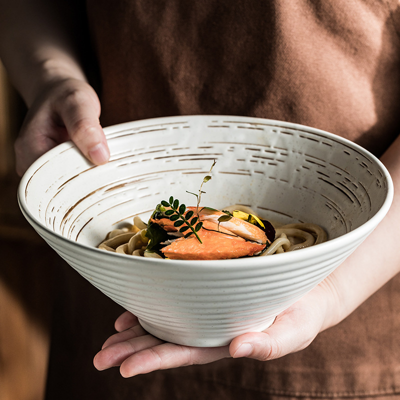Sense Ramen Bowl White Creative Rain-hat Shaped Noodle