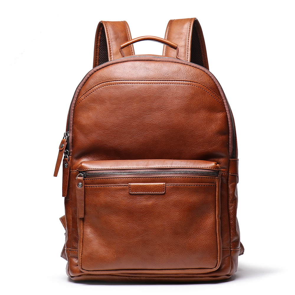 Large-capacity Cowhide Backpack Vegetable Tanned Leather Travel Bag