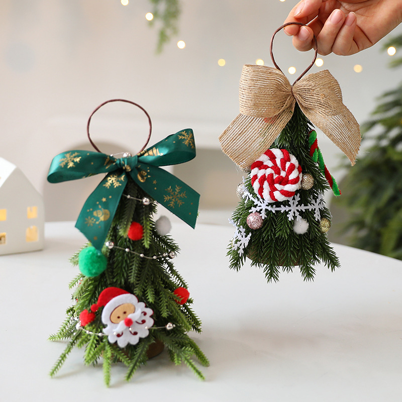 Mini Christmas Tree Ornaments DIY Decorations Home Bedroom Party Desktop